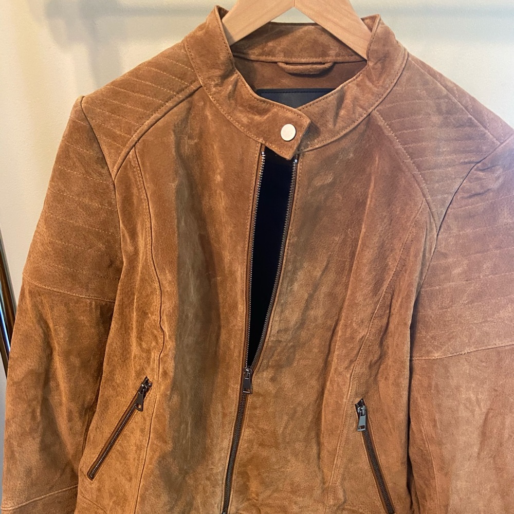Bagatelle Women’s Suede Quilted Moto Jacket